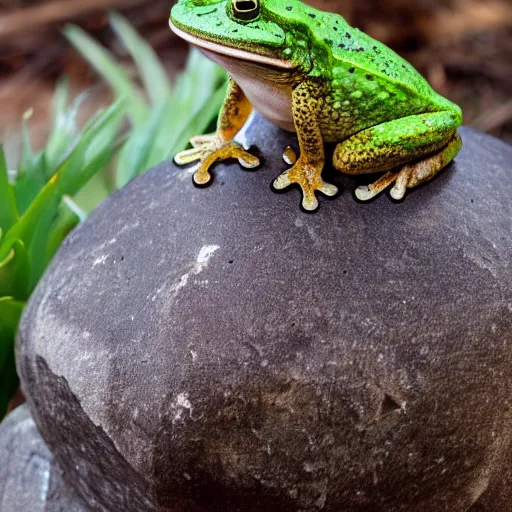 Prompt: a date between the rock and kermitt frog