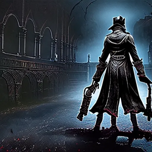 Prompt: glossy promotional image for the upcoming thriller film 'Bloodborne'