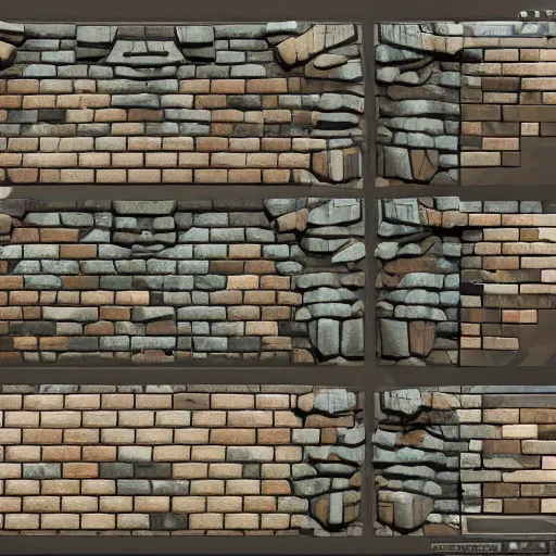 Prompt: stone tile cladding stylized texture, in the style of blizzard entertainment and world of warcraft by michael vicente, 3 dex, dylan salvalaio, unreal engine, 8 k