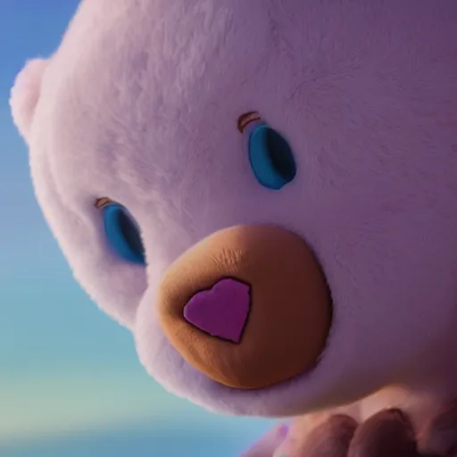 Image similar to hyperrealistic dslr film still of a heart care bear, stunning 8 k octane comprehensive 3 d render, inspired by istvan sandorfi & greg rutkowski & unreal engine, perfect symmetry, dim volumetric cinematic lighting, extremely hyper - detailed, extremely lifelike attributes & texture, intricate, masterpiece, artstation, stunning