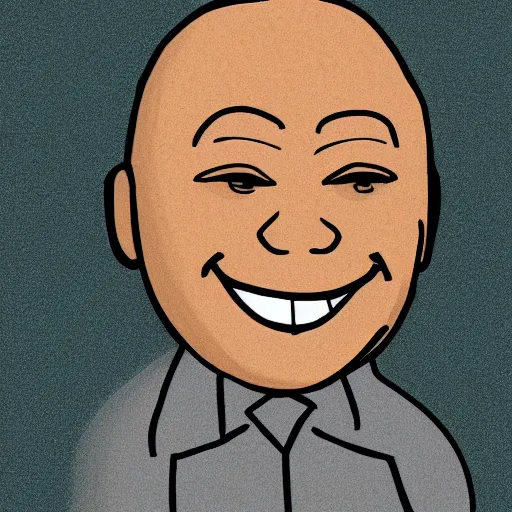 Prompt: wojak smiling