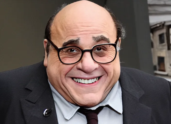 Image similar to Danny DeVito cast as Gru, still from Despicable Me 2010