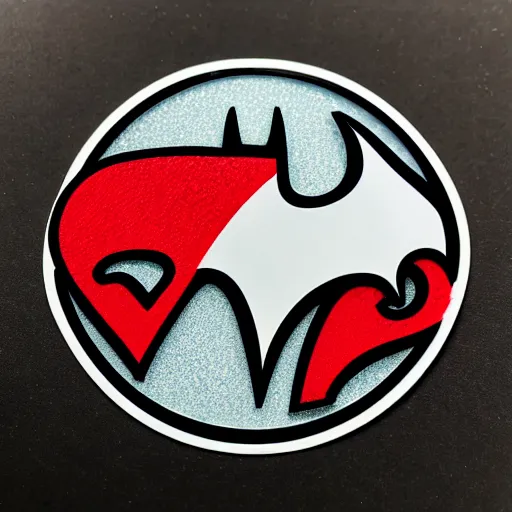 Image similar to die cut sticker, batman in a superman suit, splatter paint