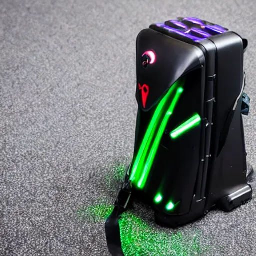 Prompt: photo of an rgb gaming jetpack