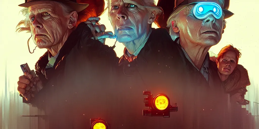 Image similar to back to the future, theme horror, highly detailed, digital painting, artstation, concept art, matte, sharp focus, illustration, art by artgerm and greg rutkowski and alphonse mucha