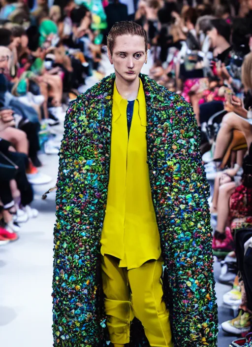 Image similar to hyperrealistic and heavy detailed balenciaga runway show of rick and morty , Leica SL2 50mm, vivid color, high quality, high textured, real life