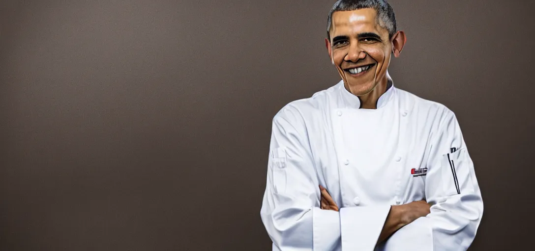 Image similar to portrait of a chef obama, 8k, ultra hd