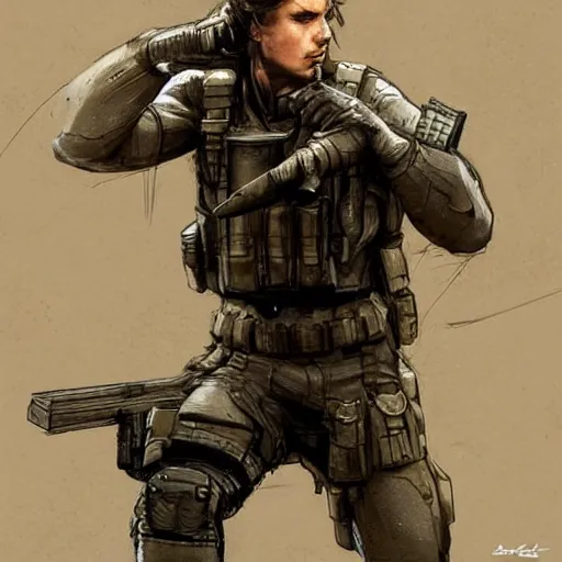 Image similar to solid snake played by by scarlett johansson, military art, face portrait, hd shot, digital portrait, elegant, beautiful, fantasy art, artstation, comic style, by artgerm, guy denning, jakub rozalski, magali villeneuve and charlie bowater