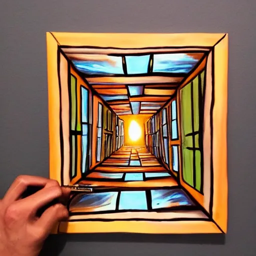 Image similar to infinity mirror portal painting