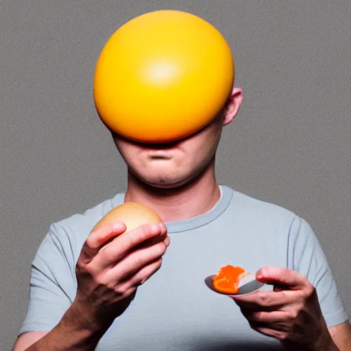 Prompt: “A portrait of a man furious and red faced glaring at his fried egg because the yolk broke, highly detailed, award winning, studio lighting”