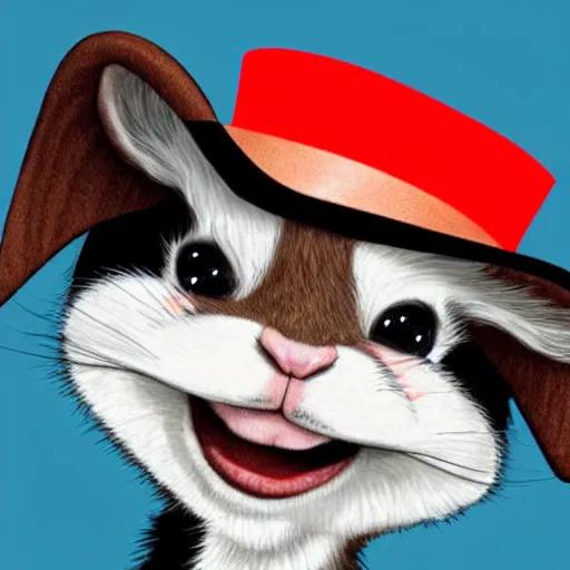 Image similar to cat in the hat as a goat