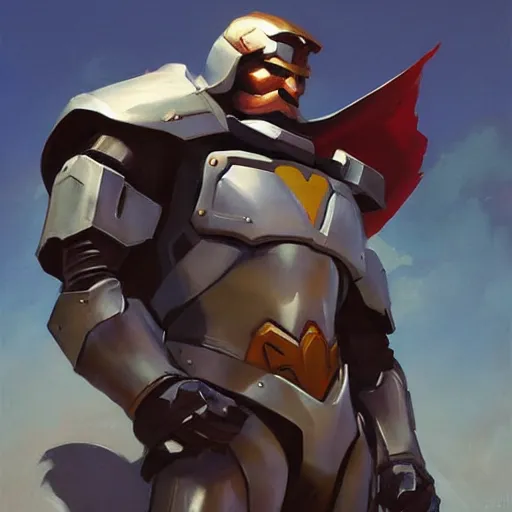 Image similar to greg manchess portrait painting of armored superman as overwatch character, medium shot, asymmetrical, profile picture, organic painting, sunny day, matte painting, bold shapes, hard edges, street art, trending on artstation, by huang guangjian and gil elvgren and sachin teng