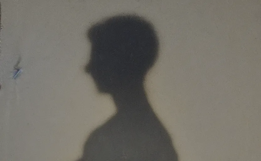 Image similar to hazy silhouette of a young martyr from a baroque painting on a white background