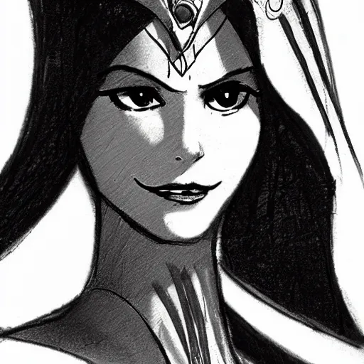 Image similar to milt kahl sketch of victoria justice as princess padme from star wars episode 3