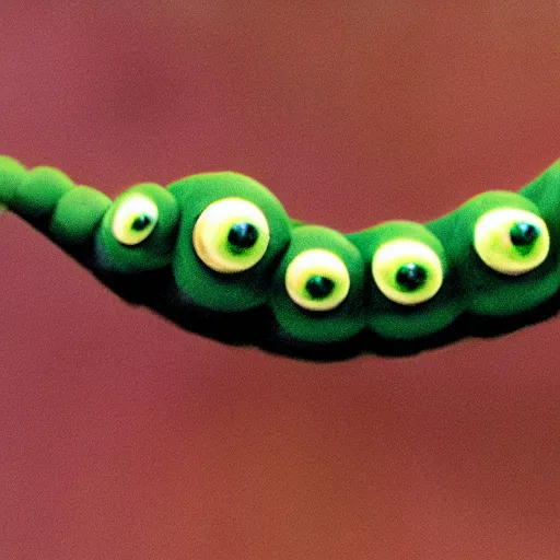 Image similar to photo of a cute caterpillar with a face like a cat