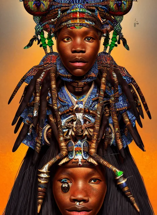 Prompt: : dogon tribe fantasy, fantasy magic, , intricate, sharp focus, illustration, highly detailed, digital painting, concept art, matte, jahbu art and Paul lewin and kehinde wiley, masterpiece