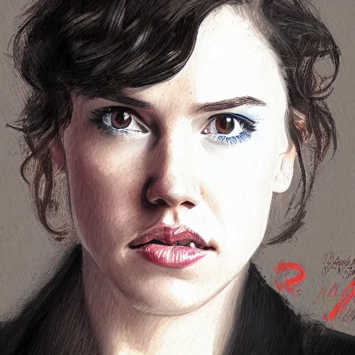 Prompt: portrait of daisy ridley or adam driver by greg ruthkowski