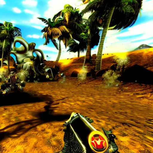 Image similar to Serious sam game with ps1 graphics