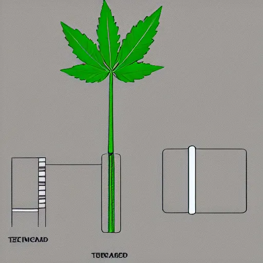 Image similar to a weed joint, technical breakdown diagram of a weed joint, illustrating all it's parts