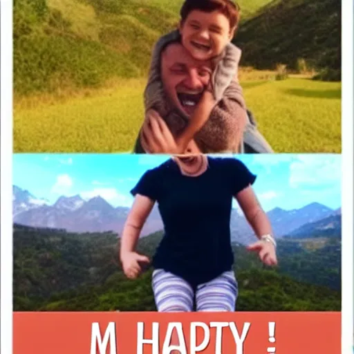 Prompt: me but having a happy life