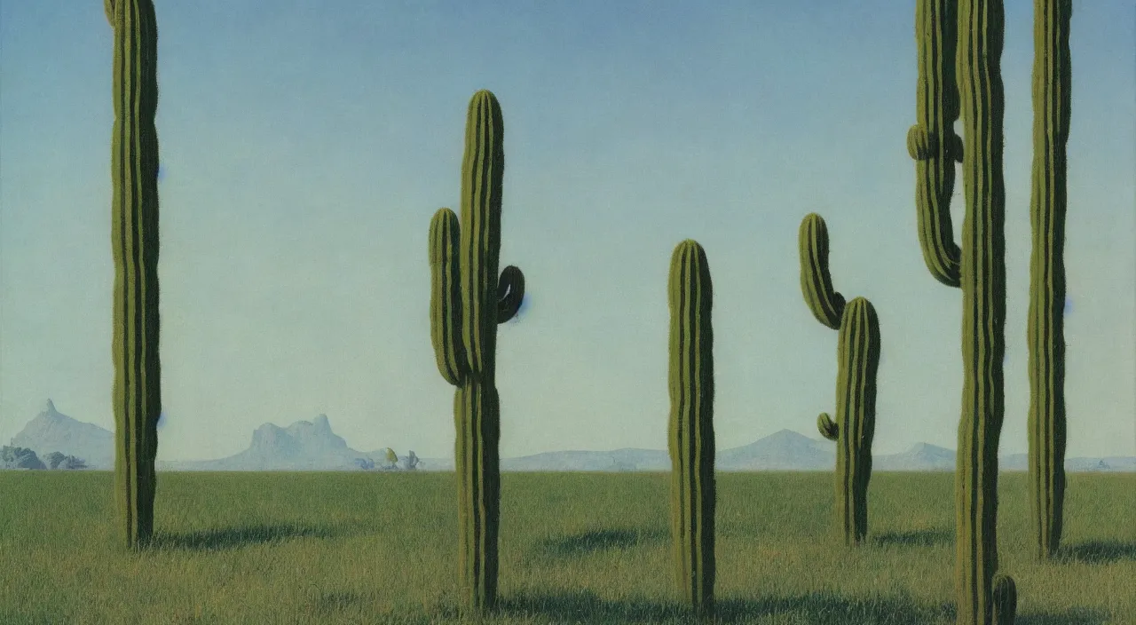 Prompt: single flooded simple cactus pillar, very coherent and colorful high contrast!! masterpiece by rene magritte simon stalenhag carl spitzweg syd mead norman rockwell edward hopper james gilleard, minimalist, dark shadows, sunny day, hard lighting