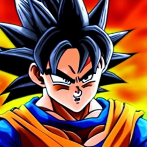 Image similar to still of goku from fortnite