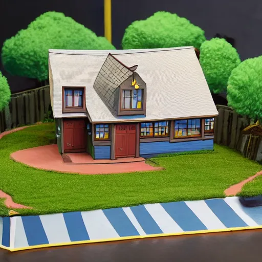 Image similar to Diorama of the house in The Simpsons