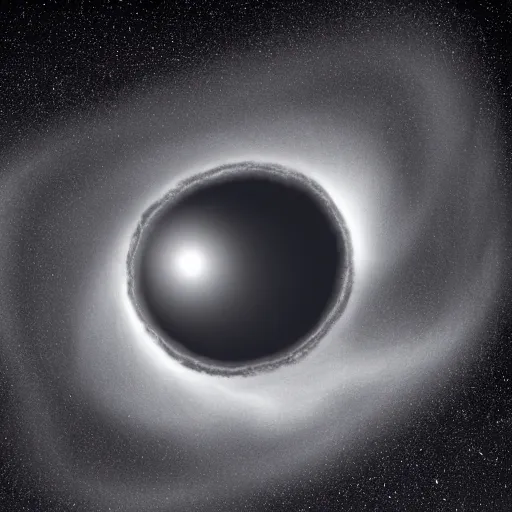 Prompt: a big black hole opening up in the sky, zoomed out shot, landscape, dramatic lighting