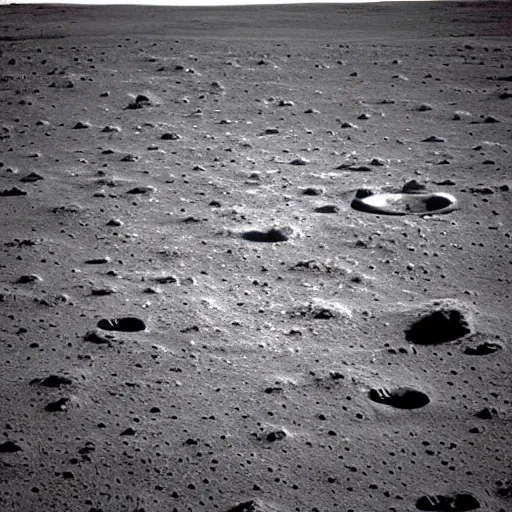 Prompt: mysterious picture of an unknown alien object on the moon, low quality, classified military archive