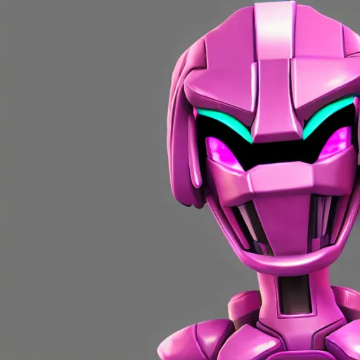 Image similar to pink mechanical alien, fortnite character c 9. 0