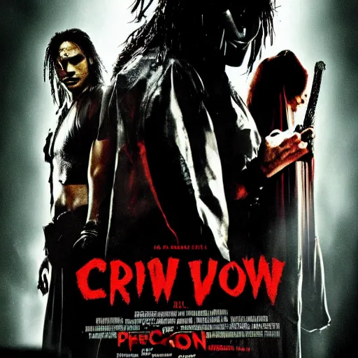 Image similar to movie poster of the crow vs the predator