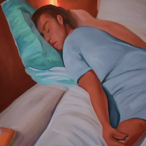 Image similar to laying in bed in the dark endlessly scrolling on your phone, painting, artist rendition