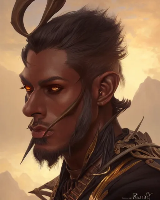 Image similar to a male dark elf pirate, fantasy character portrait, ultra realistic, intricate, elegant, highly detailed, digital painting, artstaion, smooth, sharp, focus, illustration, art by artgerm and greg rutkowski and alphonse mucha