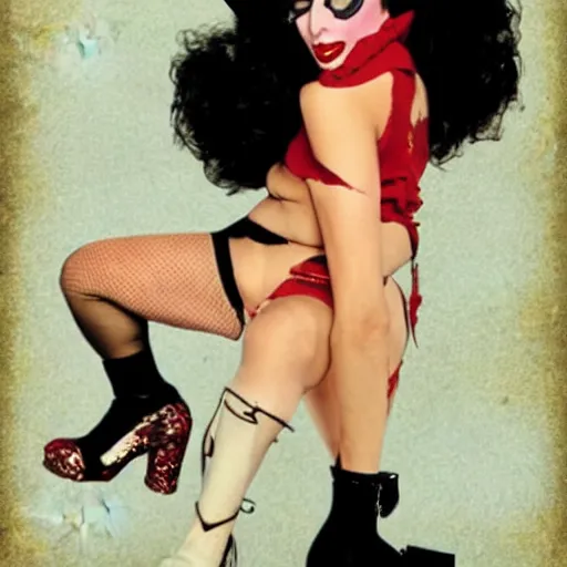 Image similar to Dr. Frank N. Furter as a vintage pin up girl