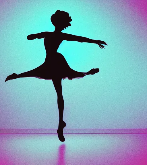 Image similar to a holographic silhouette of a cute dancing girl in the style of pixar animation, octane rendering, 4k,