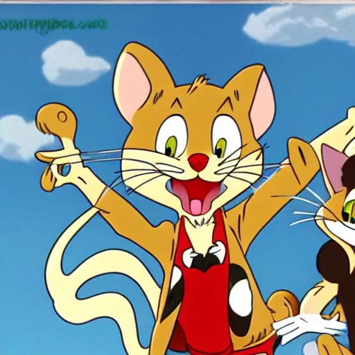 Prompt: tom and jerry in anime style