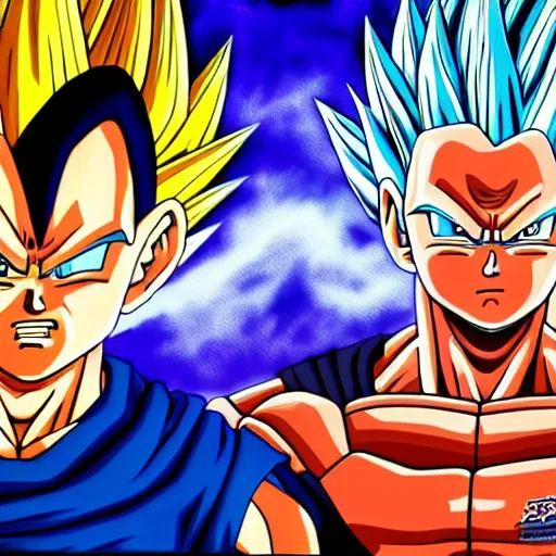 Prompt: ultra realistic portrait painting of a fusion of vegeta and sasuke art by akira toriyama, 4 k, dragon ball artstyle, cel shaded, highly detailed, epic lighting, full body