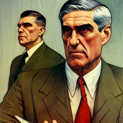 Prompt: soviet propaganda of communist peasasnt robert mueller, by j. c. leyendecker, bosch, and beksinski