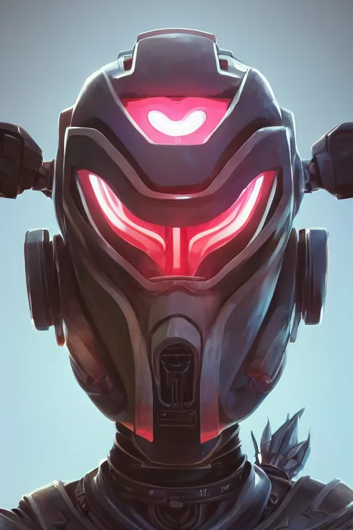 Image similar to epic mask helmet robot ninja portrait stylized as fornite style game design fanart by concept artist gervasio canda, behance hd by jesper ejsing, by rhads, makoto shinkai and lois van baarle, ilya kuvshinov, rossdraws global illumination radiating a glowing aura global illumination ray tracing hdr render in unreal engine 5