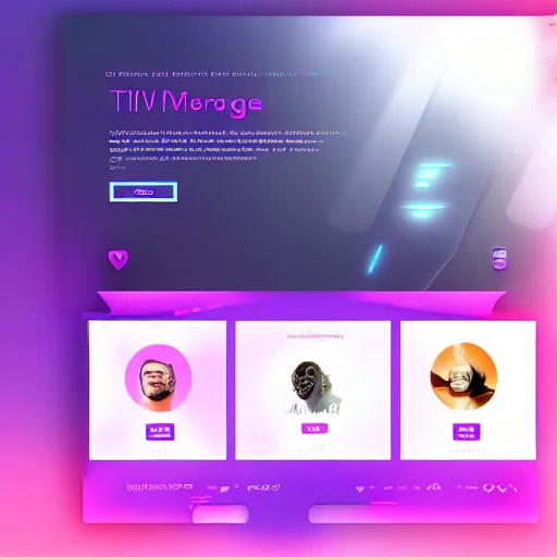 Prompt: ui design of a website, retrowave design, violet color scheme, figma, 4 k