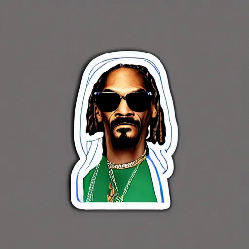 Image similar to portrait of snoop dog in style of sticker