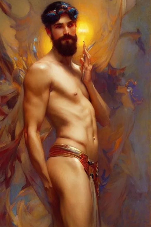 Image similar to male, taoism, painting by gaston bussiere, greg rutkowski, j. c. leyendecker, artgerm