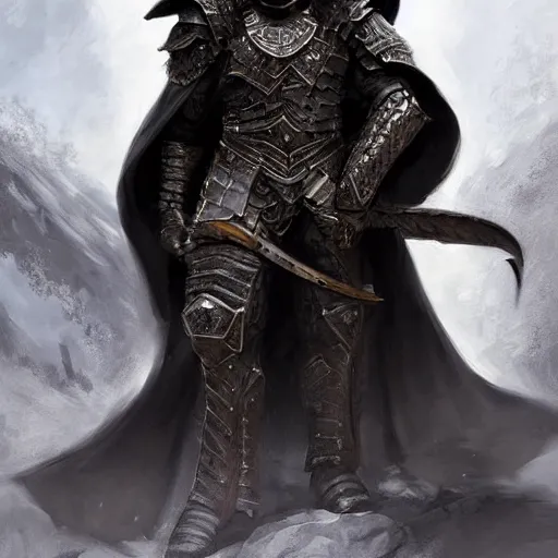 Image similar to digital art painting of a black dragonborn!!! wearing ( ( ( ( armored ) ) ) ) wizard robes!!!, dnd portrait painted by craig mullins and gaston bussiere and greg rutkowski