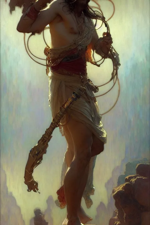 Image similar to god of music, male character design, painting by gaston bussiere, craig mullins, greg rutkowski, alphonse mucha, trending on artstation