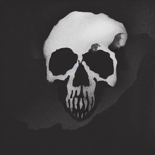 dark figure with tattered cloak with skull instead of | Stable Diffusion