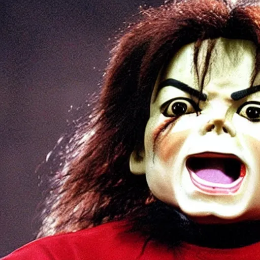 Image similar to Michael Jackson as Chucky