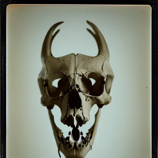 Image similar to polaroid of an animal skull