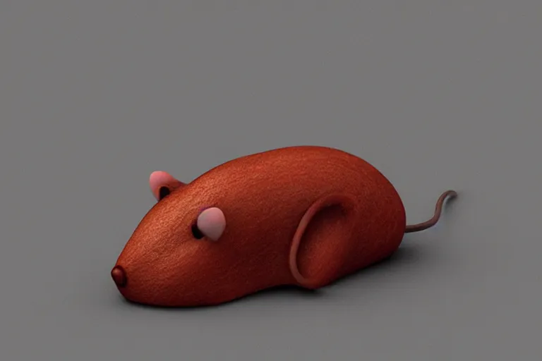 Image similar to mouse made from skin and flesh by shishido mazafaka, realism, ominous, made from skin, 3 d render, render, blender render, ambient light,