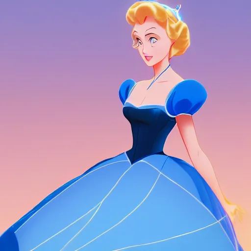 Cinderella Vintage Disney animation art cel in her ballgown (1950