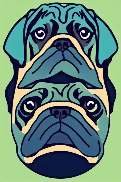Image similar to Portrait of a drug dealer pug, sticker, andromorphic, colorful, illustration, highly detailed, simple, smooth and clean vector curves, no jagged lines, vector art, smooth